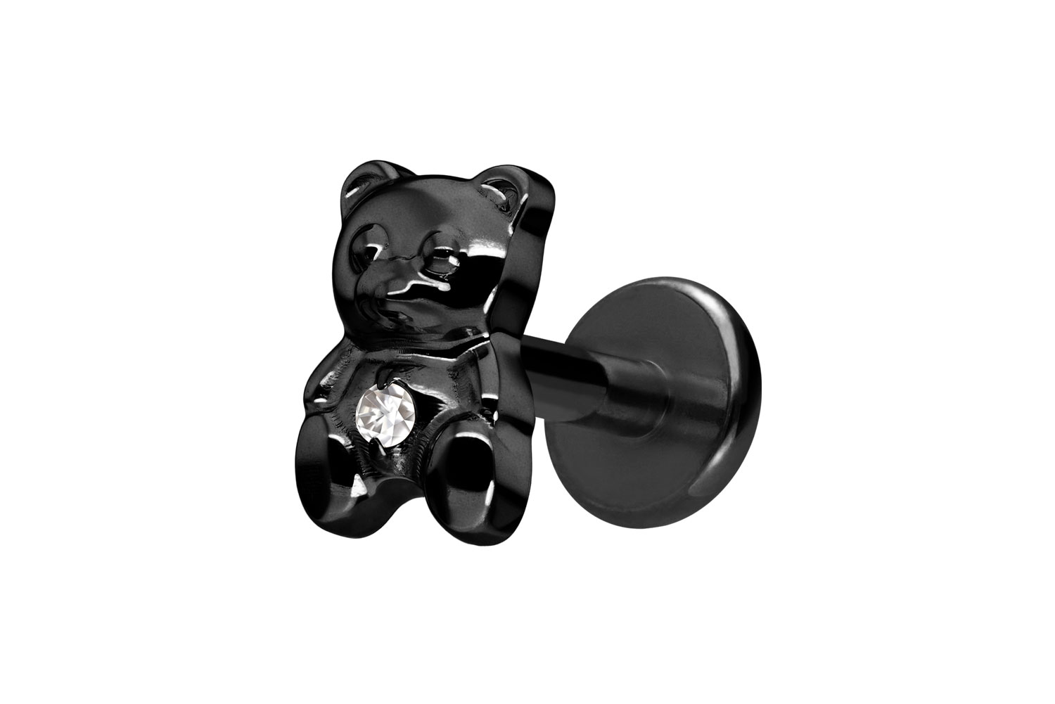Titan Labret Piercing mit Innengewinde TEDDYBÄR